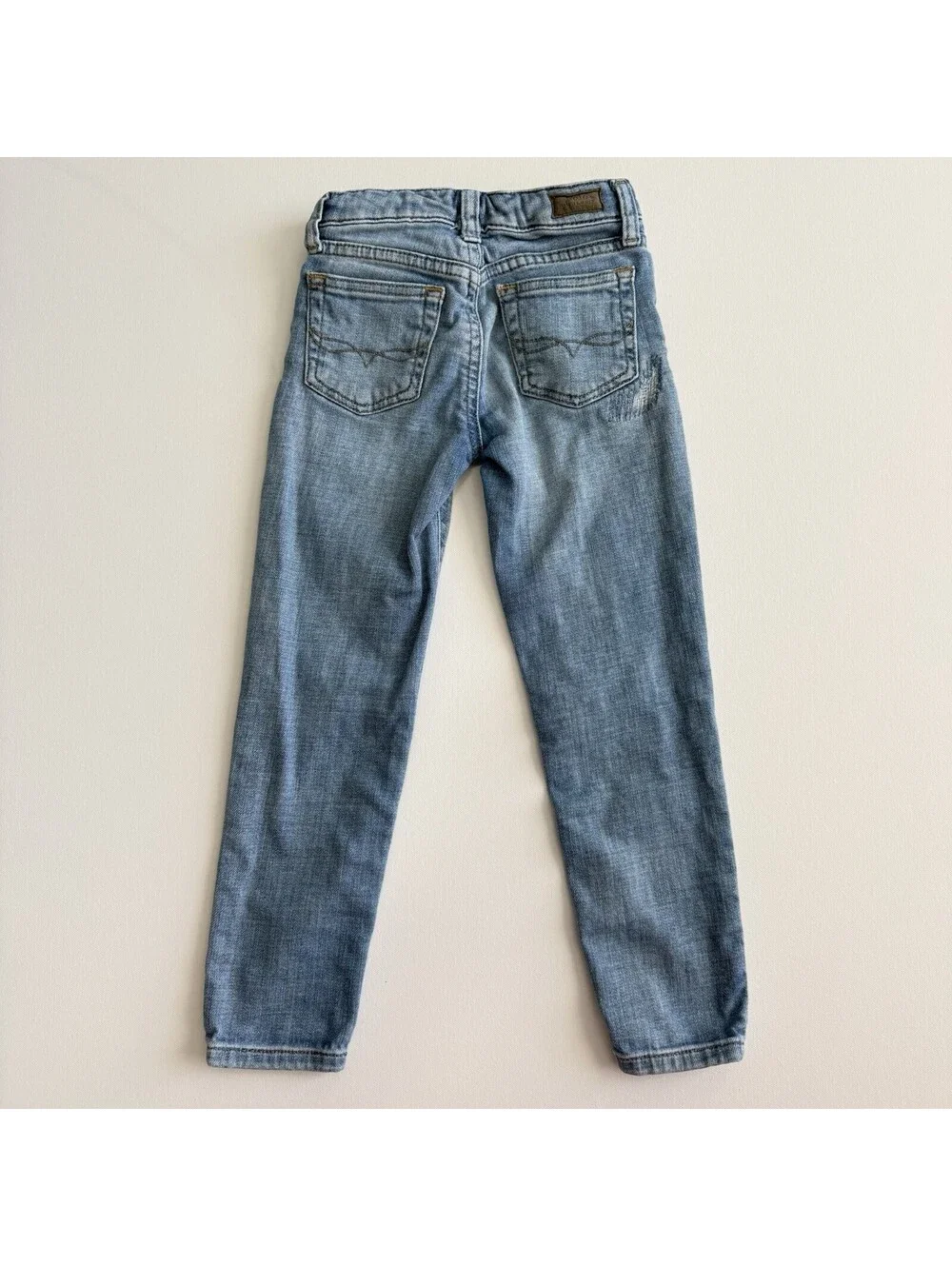 Polo Ralph Lauren Tompkins HR Skinny Jeans Girls Size 5 Distressed Light Wash